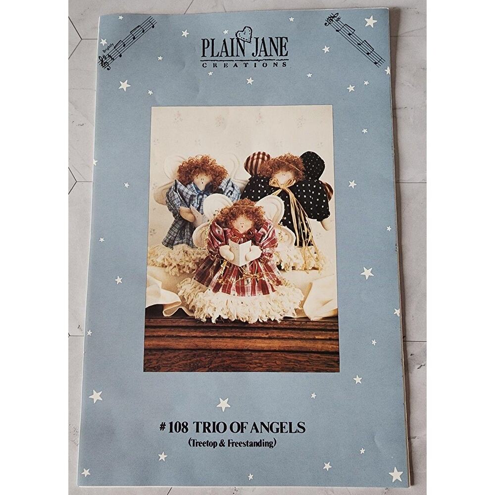 Plain Jane Creations Trio of Angels 11.5" Tall Tree Topper and Freestanding 108